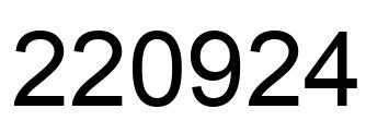 Number 220924 black image