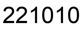 Number 221010 black image