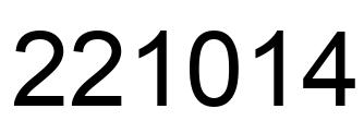 Number 221014 black image
