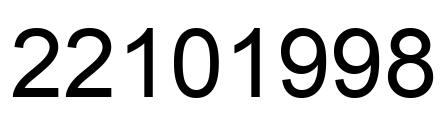 Number 22101998 black image