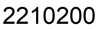 Número 2210200 imagen negro