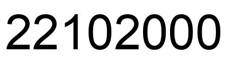 Number 22102000 black image