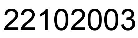 Number 22102003 black image