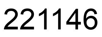 Number 221146 black image