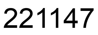 Number 221147 black image