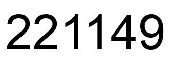 Number 221149 black image