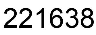 Number 221638 black image