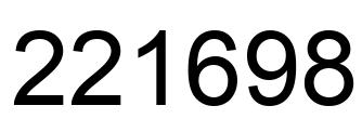 Number 221698 black image