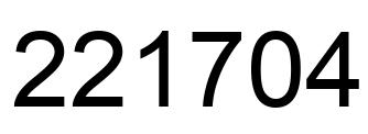 Number 221704 black image
