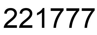 Number 221777 black image