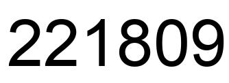 Number 221809 black image
