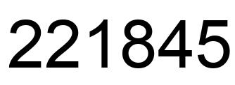 Number 221845 black image