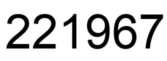 Number 221967 black image