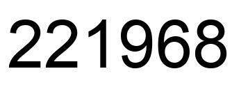 Number 221968 black image