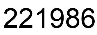 Number 221986 black image