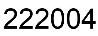 Number 222004 black image
