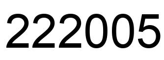 Number 222005 black image