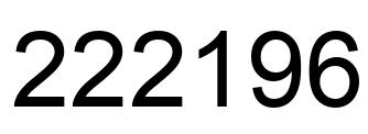 Number 222196 black image