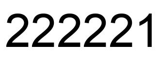 Number 222221 black image