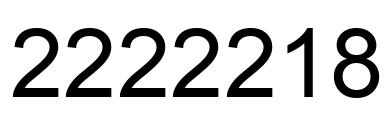 Number 2222218 black image