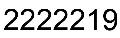 Number 2222219 black image