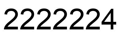 Number 2222224 black image