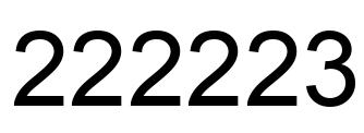 Número 222223 imagen negro