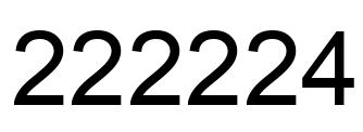 Number 222224 black image