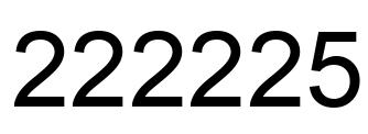 Número 222225 imagen negro