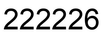 Number 222226 black image