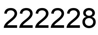 Number 222228 black image