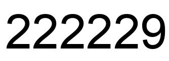 Number 222229 black image