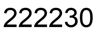Number 222230 black image