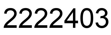 Number 2222403 black image