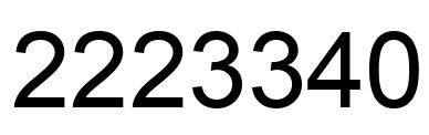 Number 2223340 black image