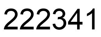 Number 222341 black image