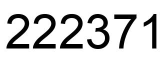 Number 222371 black image