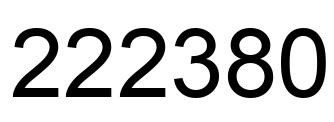 Number 222380 black image