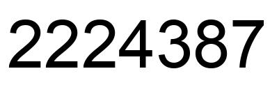 Number 2224387 black image