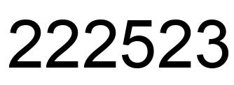Number 222523 black image