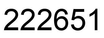 Number 222651 black image
