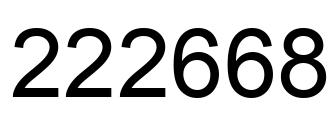 Number 222668 black image