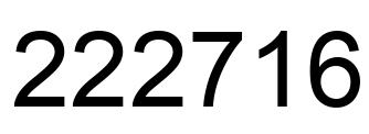 Number 222716 black image