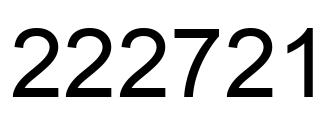 Number 222721 black image
