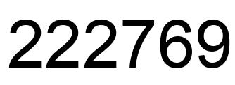 Number 222769 black image