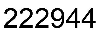 Number 222944 black image