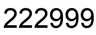 Number 222999 black image