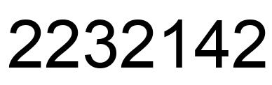 Number 2232142 black image