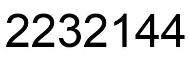 Number 2232144 black image