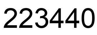 Number 223440 black image